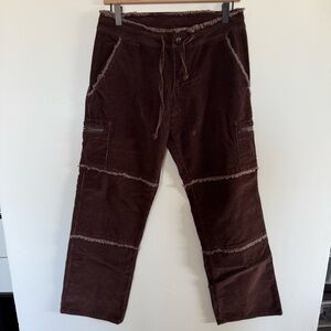 Prana Corduroy Distressed Fringe Pants SZ Small